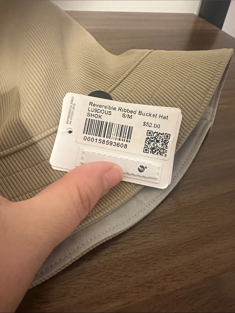 NWT Lululemon Reversible Ribbed Bucket Hat Sheer Oak